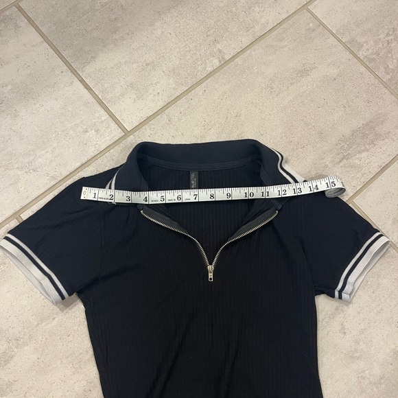 Blue Steel Brand Ribbed Zip-Front Polo Dress Black from Brazil Small - Picture 5 of 8